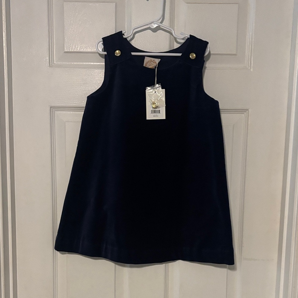 The Beaufort Bonnet Company Navy Blue Velvet Jumper. NWT. Size 7